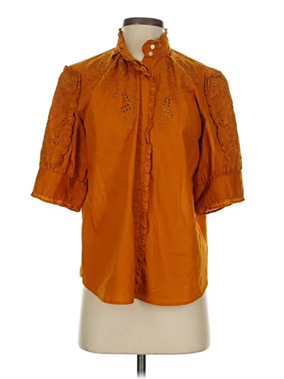 Pre-owned Jcrew Short Sleeve Blouse In Orange