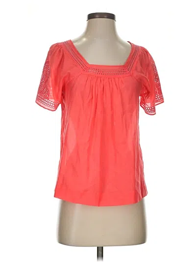 Pre-owned Jcrew Short Sleeve Blouse In Orange