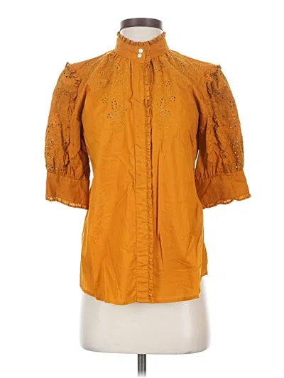 Pre-owned Jcrew Short Sleeve Blouse In Orange