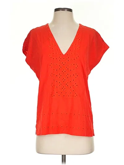 Pre-owned Jcrew Short Sleeve Blouse In Orange