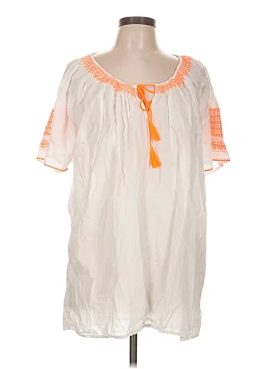 Pre-owned Jcrew Short Sleeve Blouse In Orange