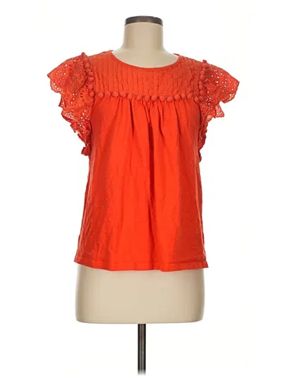 Pre-owned Jcrew Short Sleeve Blouse In Orange