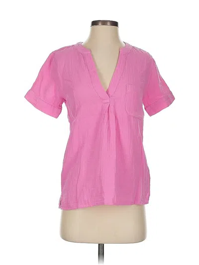 Pre-owned Jcrew Short Sleeve Blouse In Pink