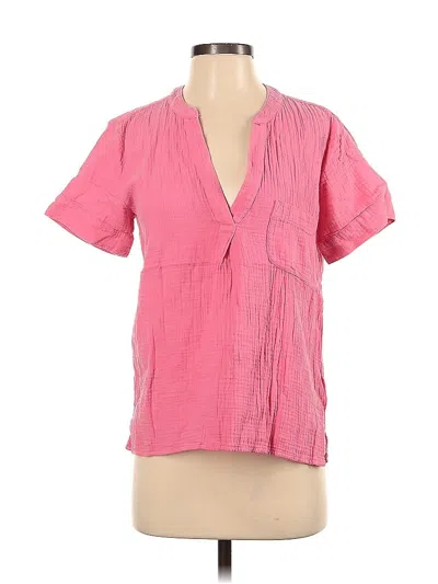 Pre-owned Jcrew Short Sleeve Blouse In Pink