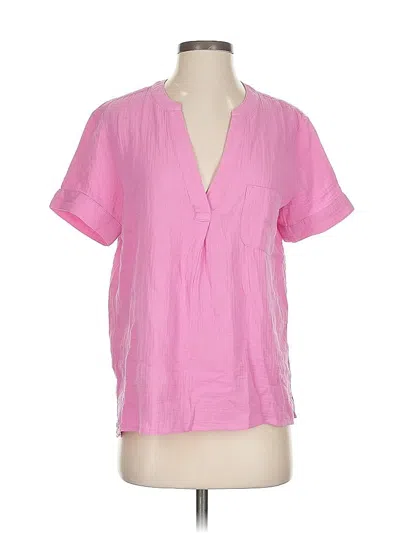 Pre-owned Jcrew Short Sleeve Blouse In Pink