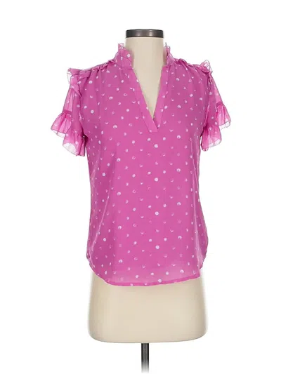 Pre-owned Jcrew Short Sleeve Blouse In Pink