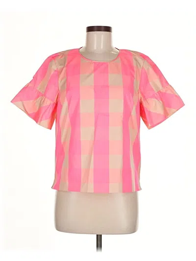 Pre-owned Jcrew Short Sleeve Blouse In Pink