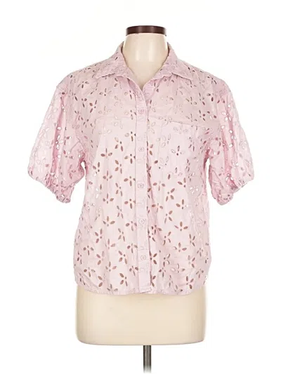Pre-owned Jcrew Short Sleeve Blouse In Pink