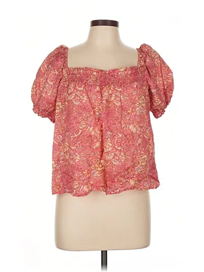 Pre-owned Jcrew Short Sleeve Blouse In Pink