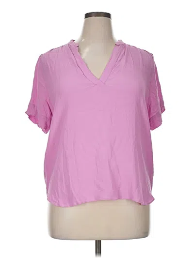 Pre-owned Jcrew Short Sleeve Blouse In Pink