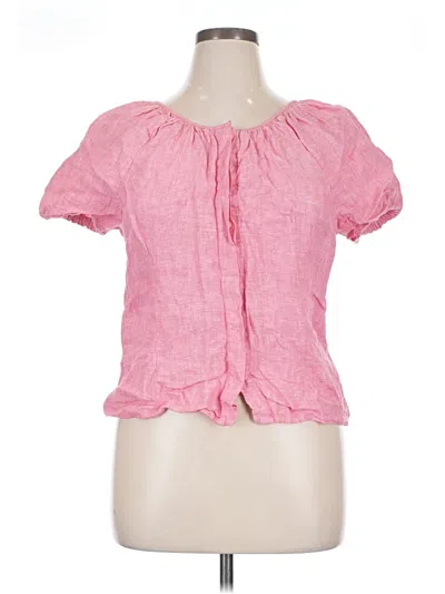 Pre-owned Jcrew Short Sleeve Blouse In Pink
