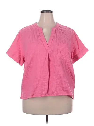 Pre-owned Jcrew Short Sleeve Blouse In Pink