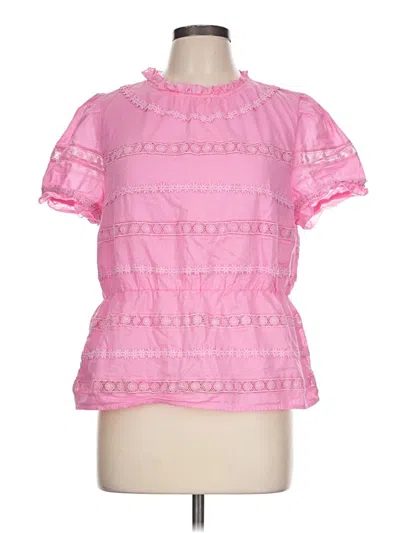 Pre-owned Jcrew Short Sleeve Blouse In Pink