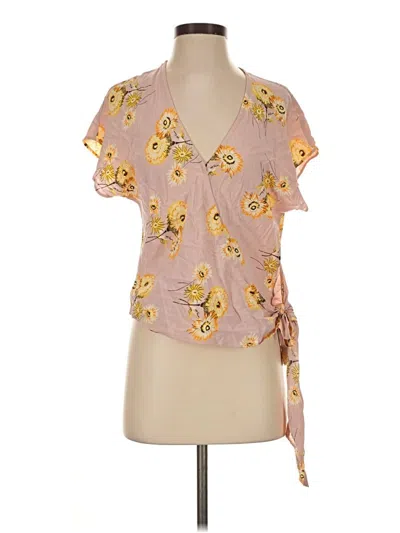Pre-owned Jcrew Short Sleeve Blouse In Pink