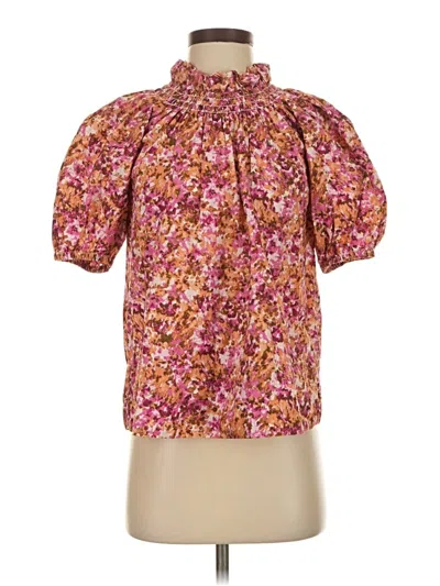 Pre-owned Jcrew Short Sleeve Blouse In Pink