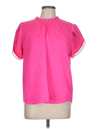 Pre-owned Jcrew Short Sleeve Blouse In Pink