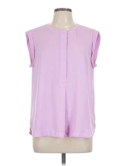 Pre-owned Jcrew Short Sleeve Blouse In Purple