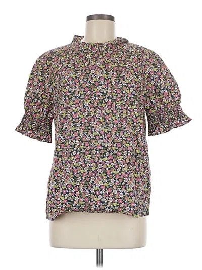 Pre-owned Jcrew Short Sleeve Blouse In Purple