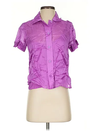 Pre-owned Jcrew Short Sleeve Blouse In Purple