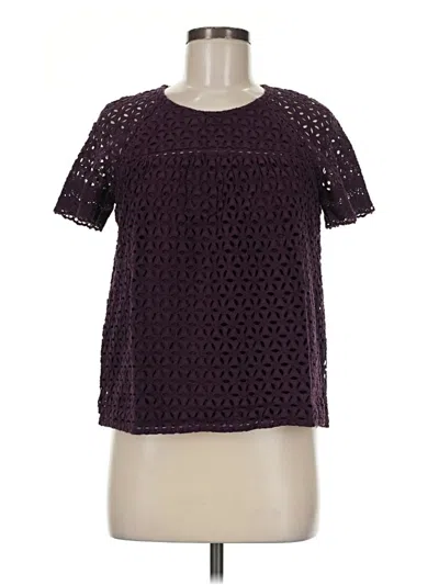 Pre-owned Jcrew Short Sleeve Blouse In Purple