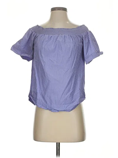 Pre-owned Jcrew Short Sleeve Blouse In Purple