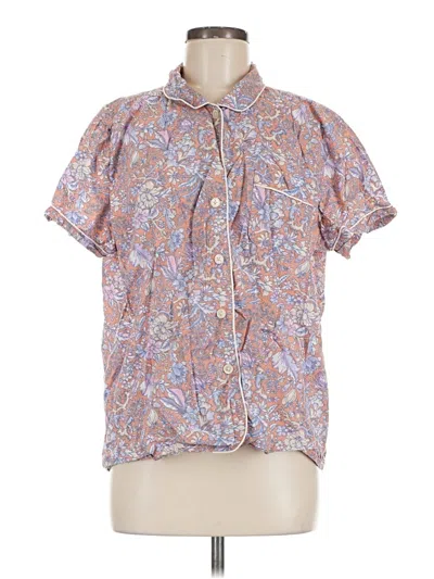 Pre-owned Jcrew Short Sleeve Blouse In Purple