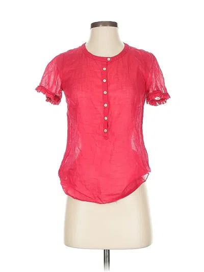 Pre-owned Jcrew Short Sleeve Blouse In Red