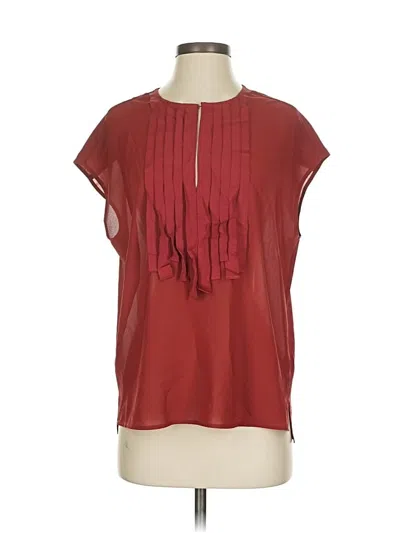 Pre-owned Jcrew Short Sleeve Blouse In Red