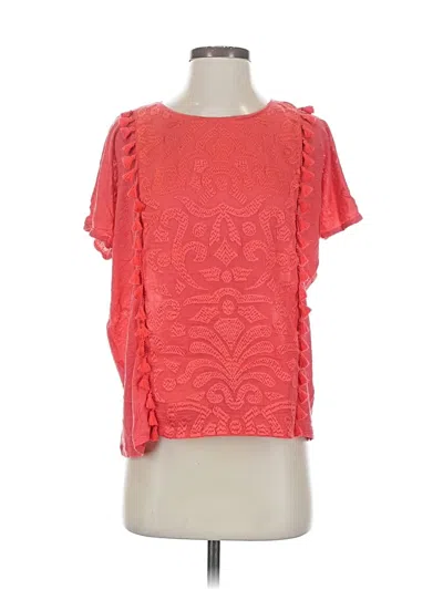 Pre-owned Jcrew Short Sleeve Blouse In Red