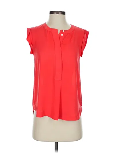 Pre-owned Jcrew Short Sleeve Blouse In Red