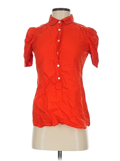 Pre-owned Jcrew Short Sleeve Blouse In Red