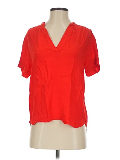 Pre-owned Jcrew Short Sleeve Blouse In Red