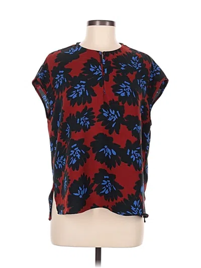 Pre-owned Jcrew Short Sleeve Blouse In Red
