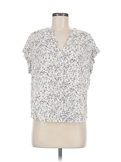 Pre-owned Jcrew Short Sleeve Blouse In Silver