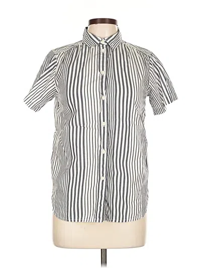 Pre-owned Jcrew Short Sleeve Blouse In Silver