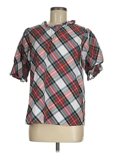 Pre-owned Jcrew Short Sleeve Blouse In Silver