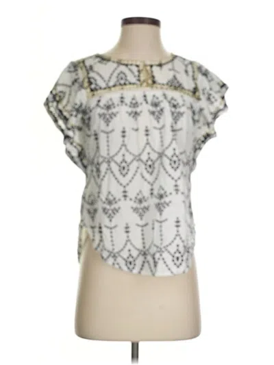 Pre-owned Jcrew Short Sleeve Blouse In Silver