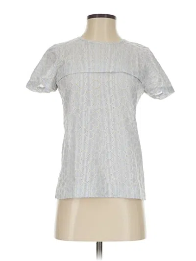 Pre-owned Jcrew Short Sleeve Blouse In Silver