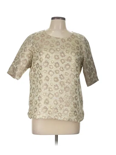 Pre-owned Jcrew Short Sleeve Blouse In Tan