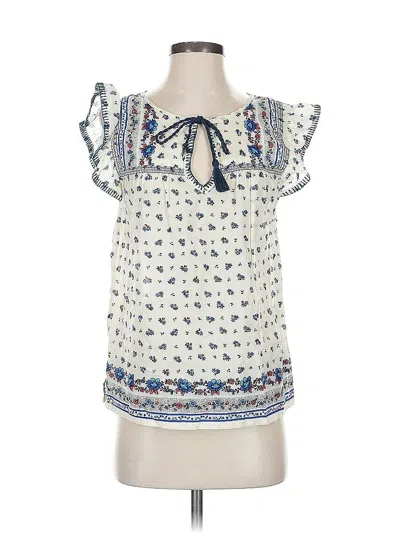 Pre-owned Jcrew Short Sleeve Blouse In White