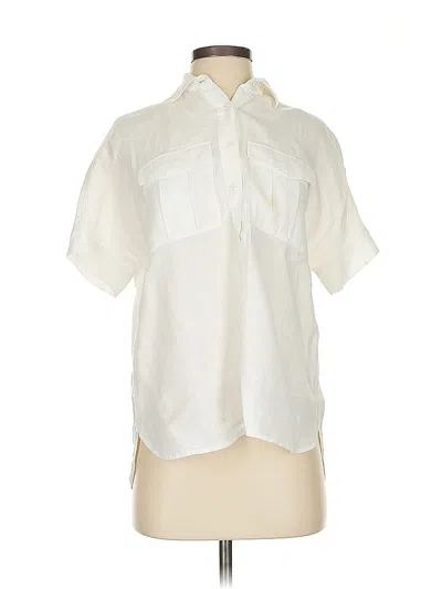 Pre-owned Jcrew Short Sleeve Blouse In White