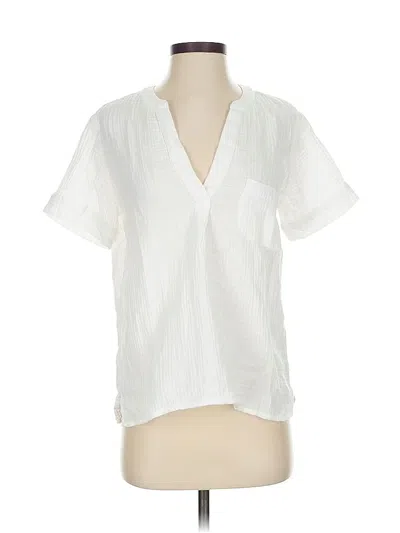 Pre-owned Jcrew Short Sleeve Blouse In White