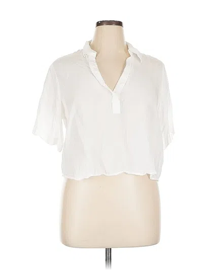 Pre-owned Jcrew Short Sleeve Blouse In White