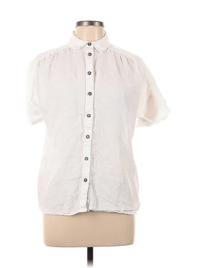 Pre-owned Jcrew Short Sleeve Blouse In White