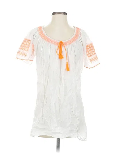 Pre-owned Jcrew Short Sleeve Blouse In White