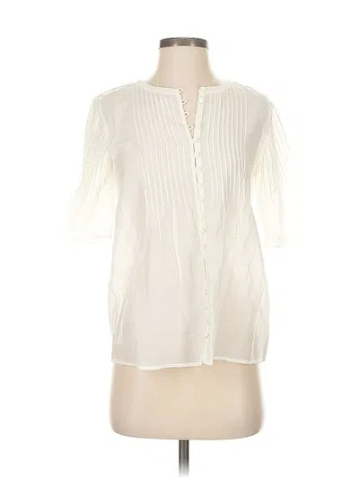 Pre-owned Jcrew Short Sleeve Blouse In White