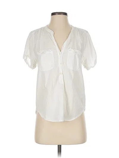 Pre-owned Jcrew Short Sleeve Blouse In White