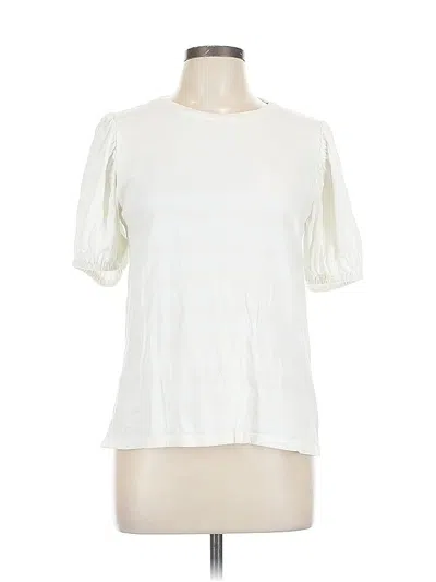Pre-owned Jcrew Short Sleeve Blouse In White