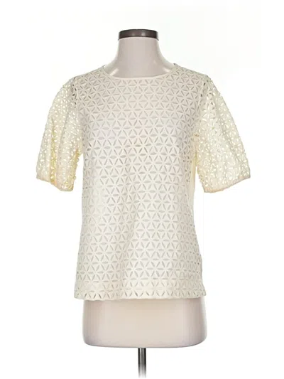 Pre-owned Jcrew Short Sleeve Blouse In White