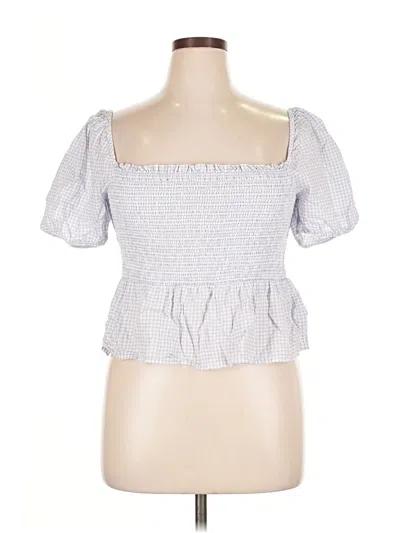 Pre-owned Jcrew Short Sleeve Blouse In White